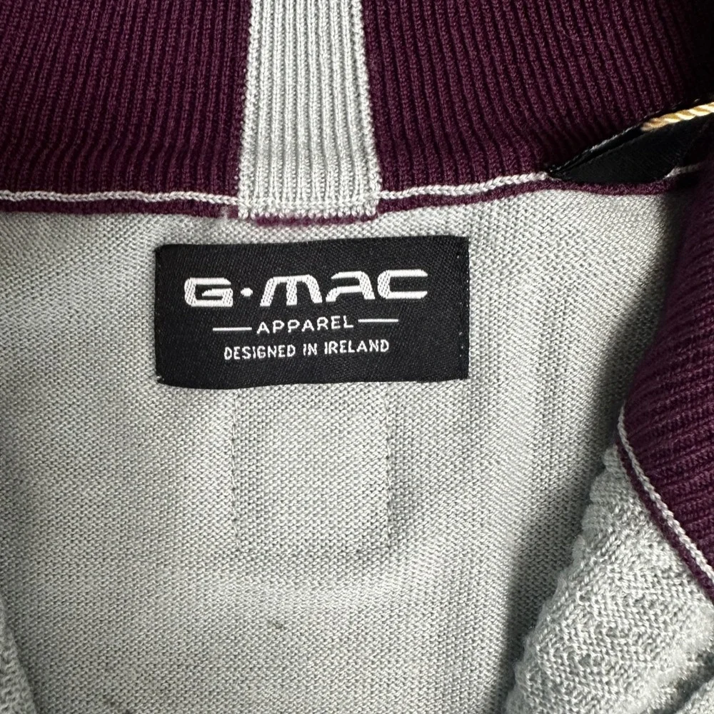 G.MAC Apparel Quarter Zip Pullover Sweater‎ Men's XXL Gray Knit Texture
